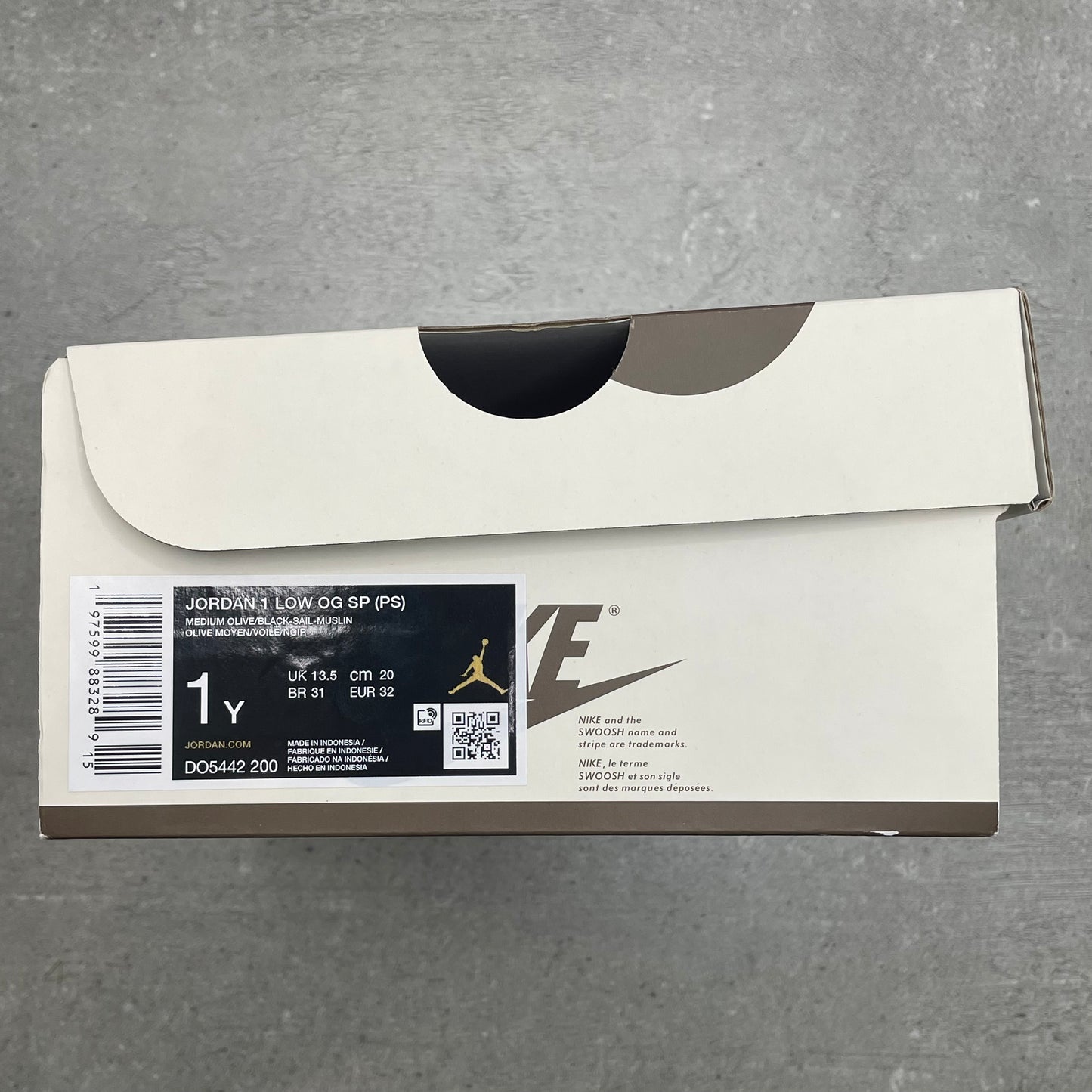 Jordan 1 Low Travis Scott Medium Olive PS (32EU)