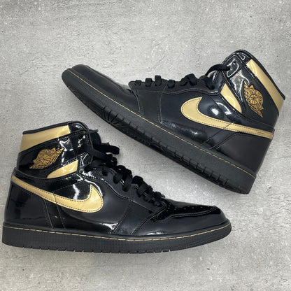 Jordan 1 High Black metallic gold (46EU)